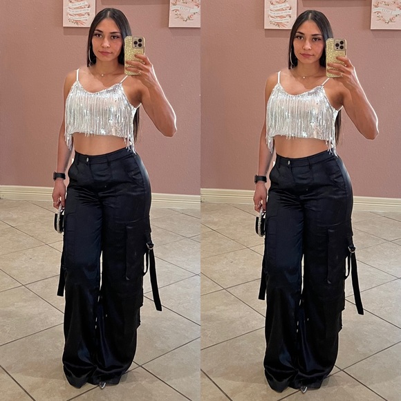 Berlin’s Boutique Pants - Kenia Satin Cargo Pants